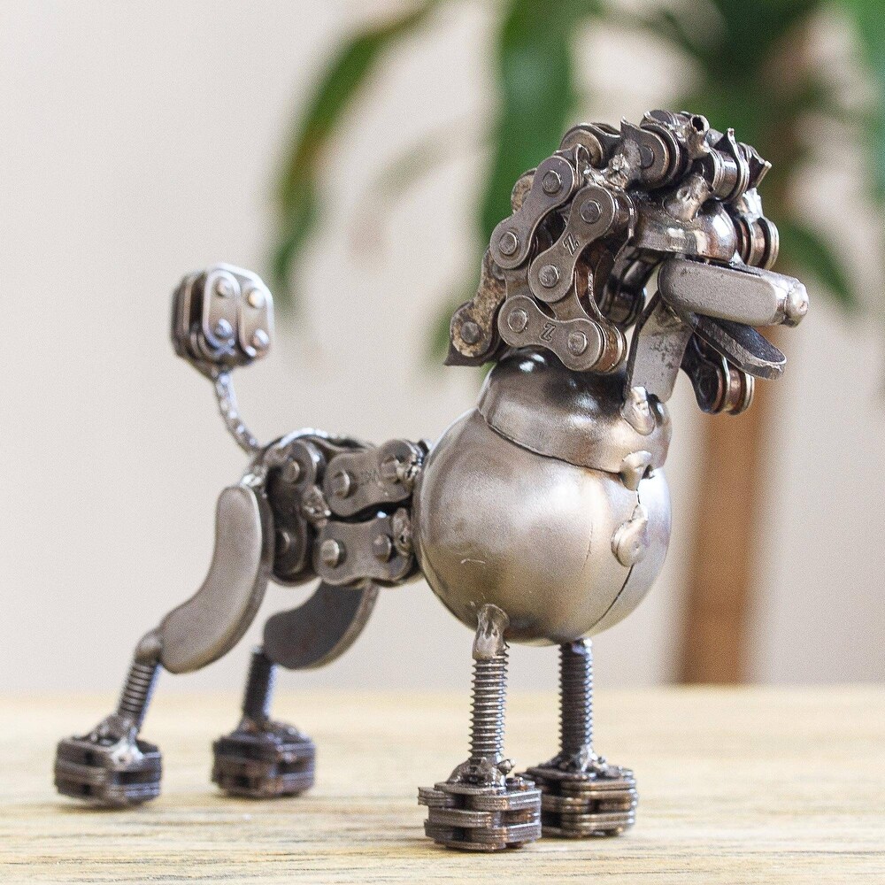 Recycled auto parts sculpture  'Rustic Poodle'