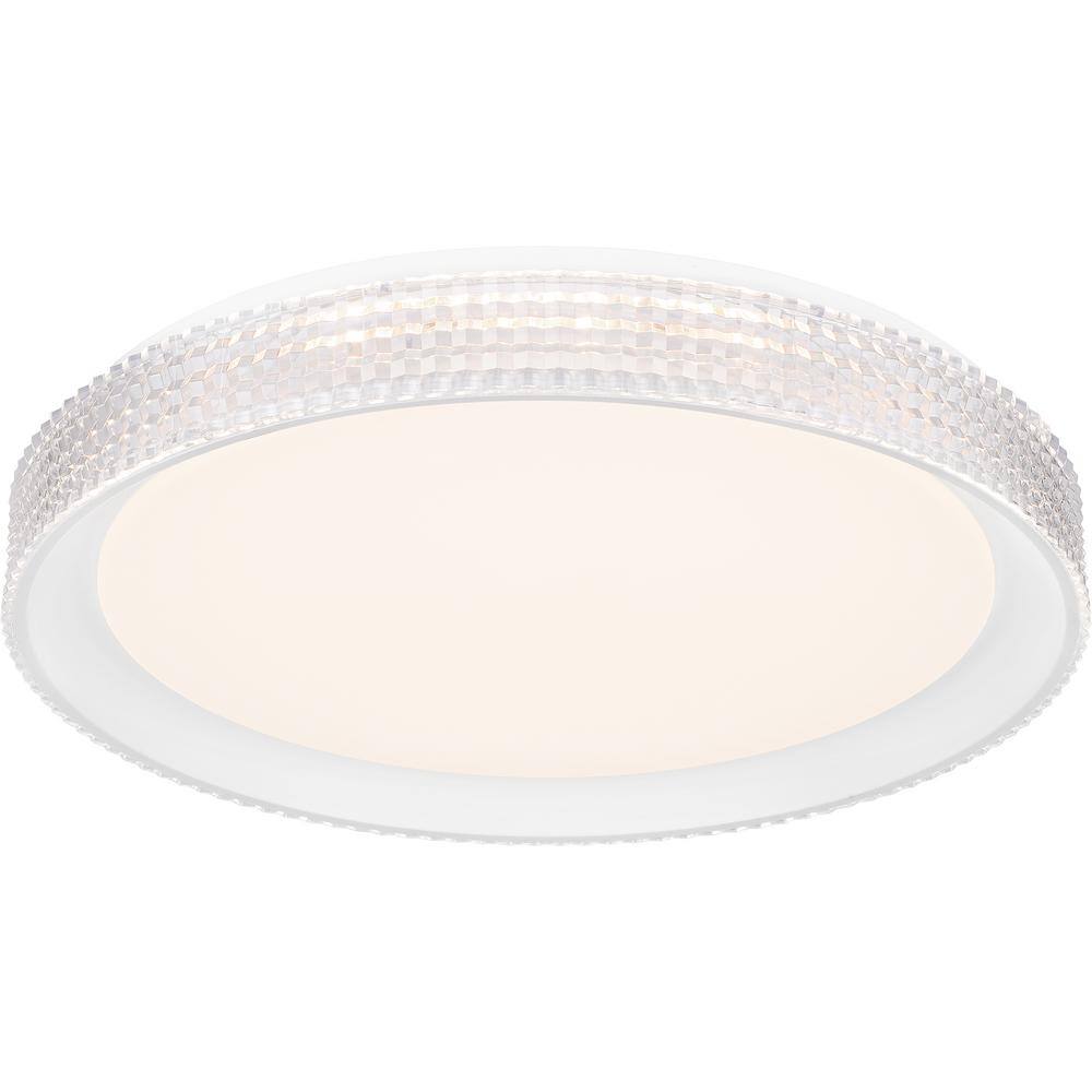 Hampton Bay Mitchell 23-Watt White Integrated LED Flush Mount with Acrylic Shade HD8443A