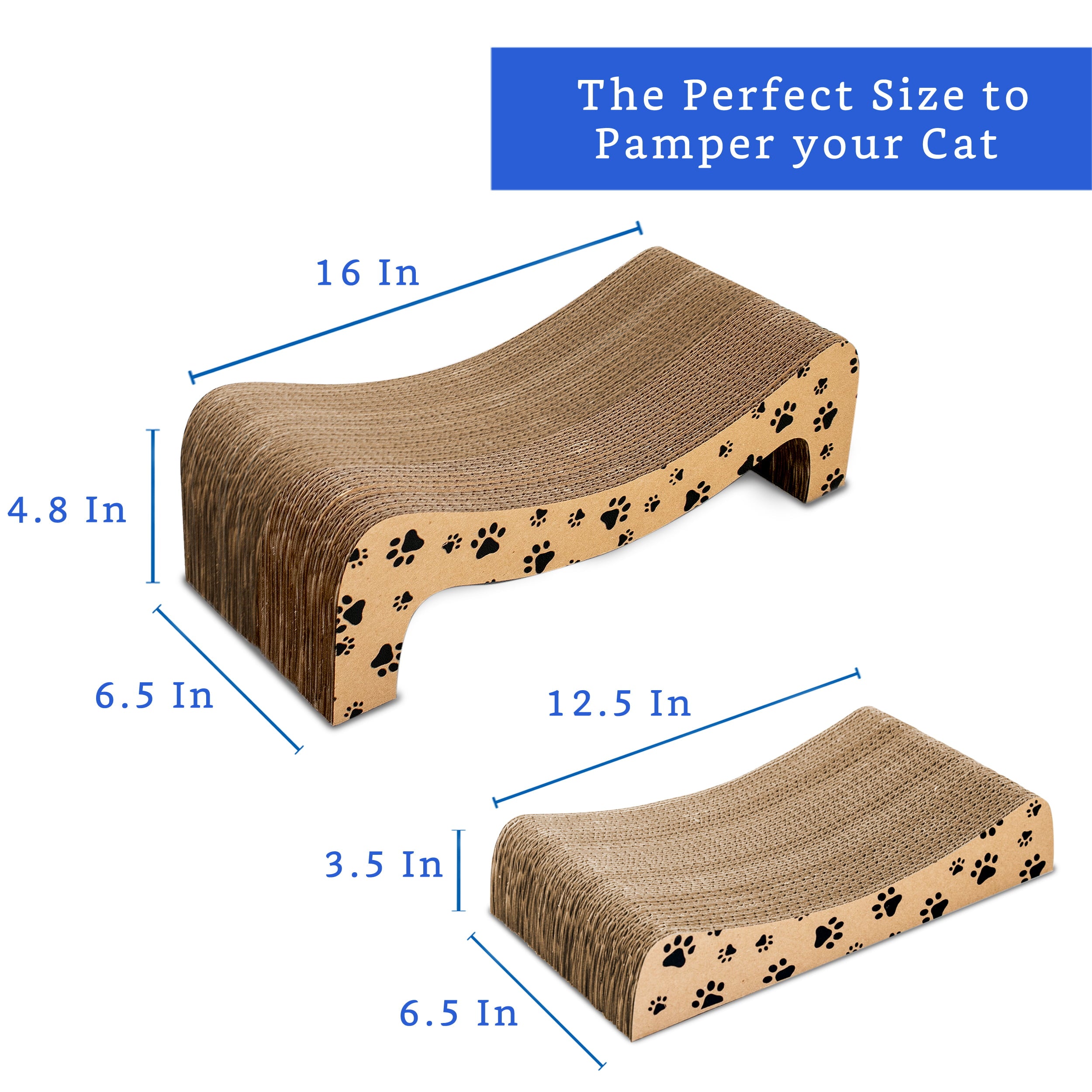 Cat Scratcher (2 in 1) - Cardboard Cat Scratcher for Indoor Cats - Cat Scratch Pad by WEE Pets