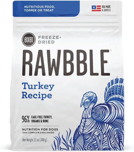 BIXBI Rawbble Turkey Recipe Grain-Free Freeze-Dried Dog Food