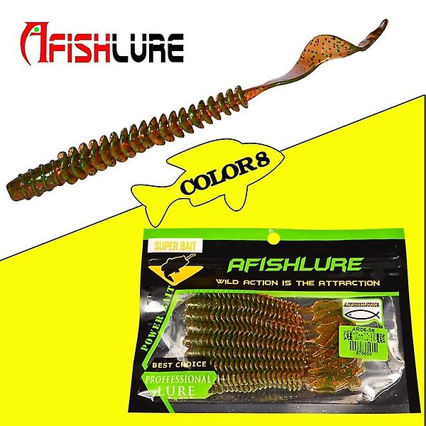 8pcs / lot Long Tail Larvae 3.2g 105mm Tail Soft Lure (#2)