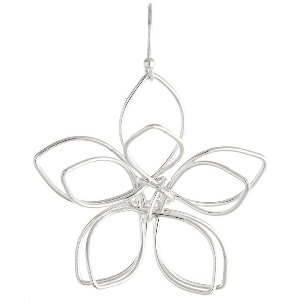 Rain  3D Silver Flower Earring