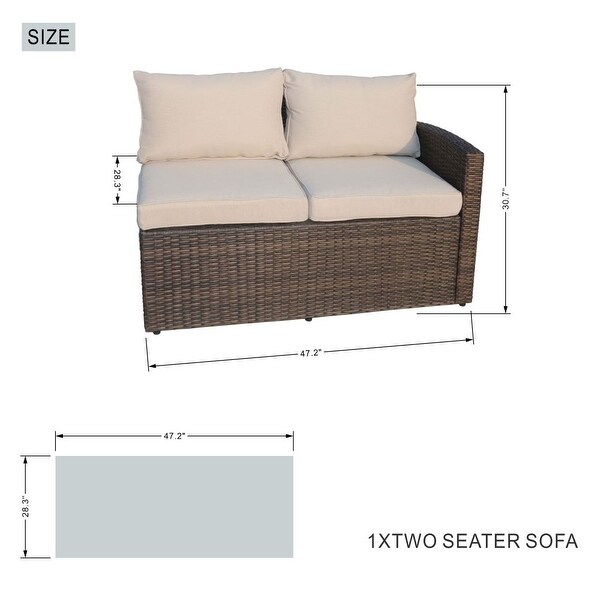 7piece Patio Wicker Garden Chat Sofa Set with Fire Pit and Storage Box