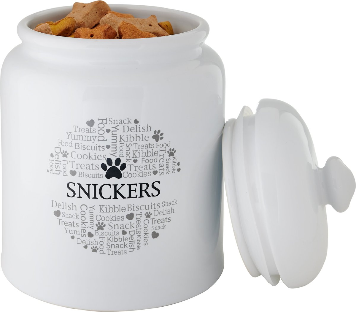 Frisco Ceramic Paw Personalized Treat Jar， 13 cup， 104oz