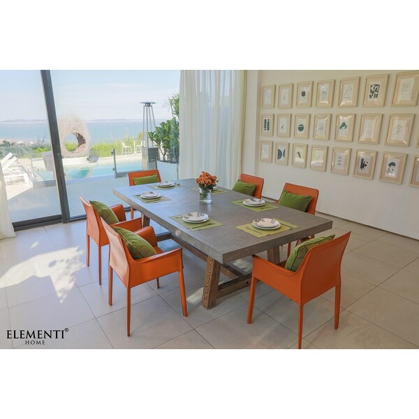 Elementi Home Seine Concrete 95‘’ Dining Table Rectangle，Modern Minimalist，Patio，Living room，Indoor and Outdoor