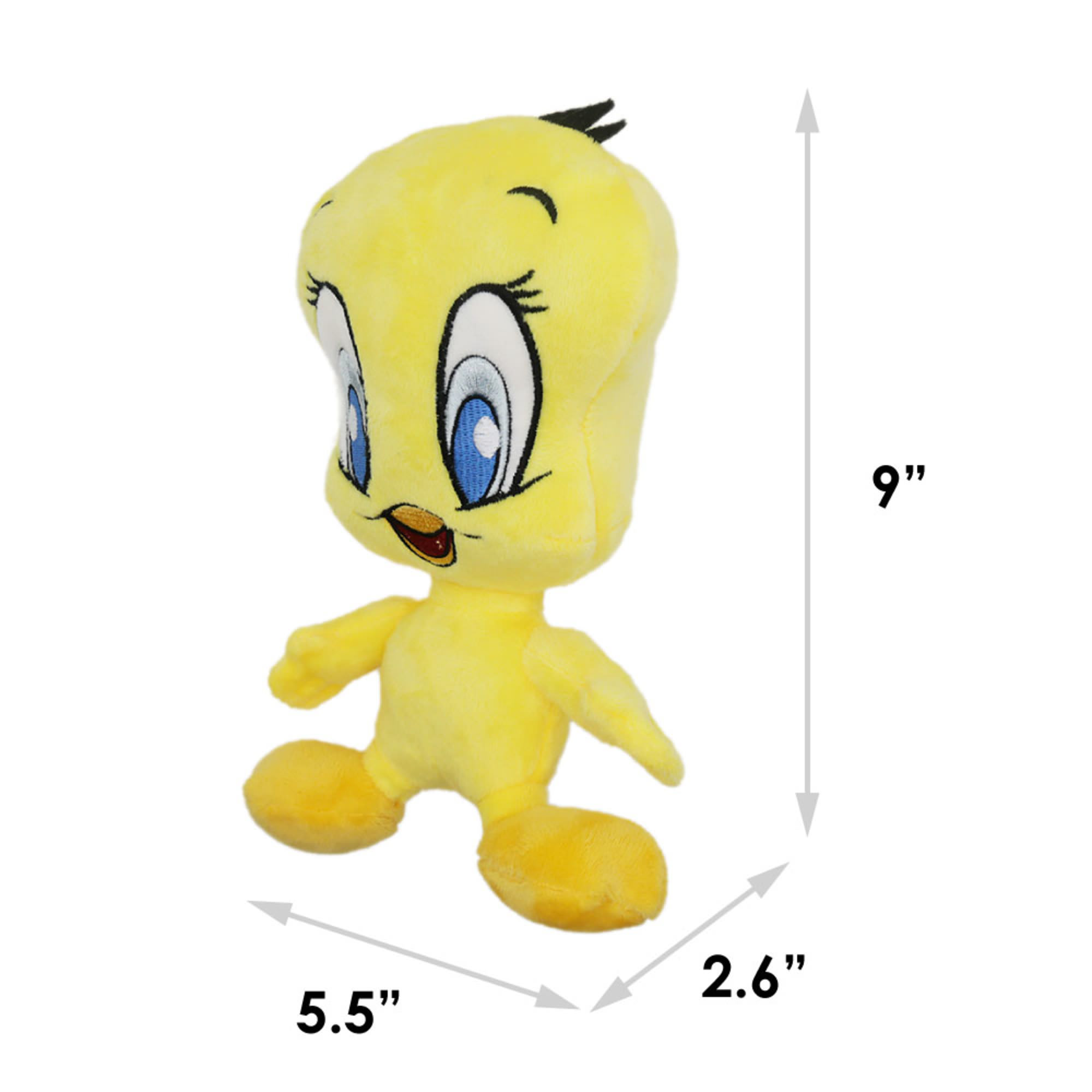 Buckle-Down Warner Bros. Looney Tunes Tweety Full Body Plush Squeaker Dog Toy， Medium