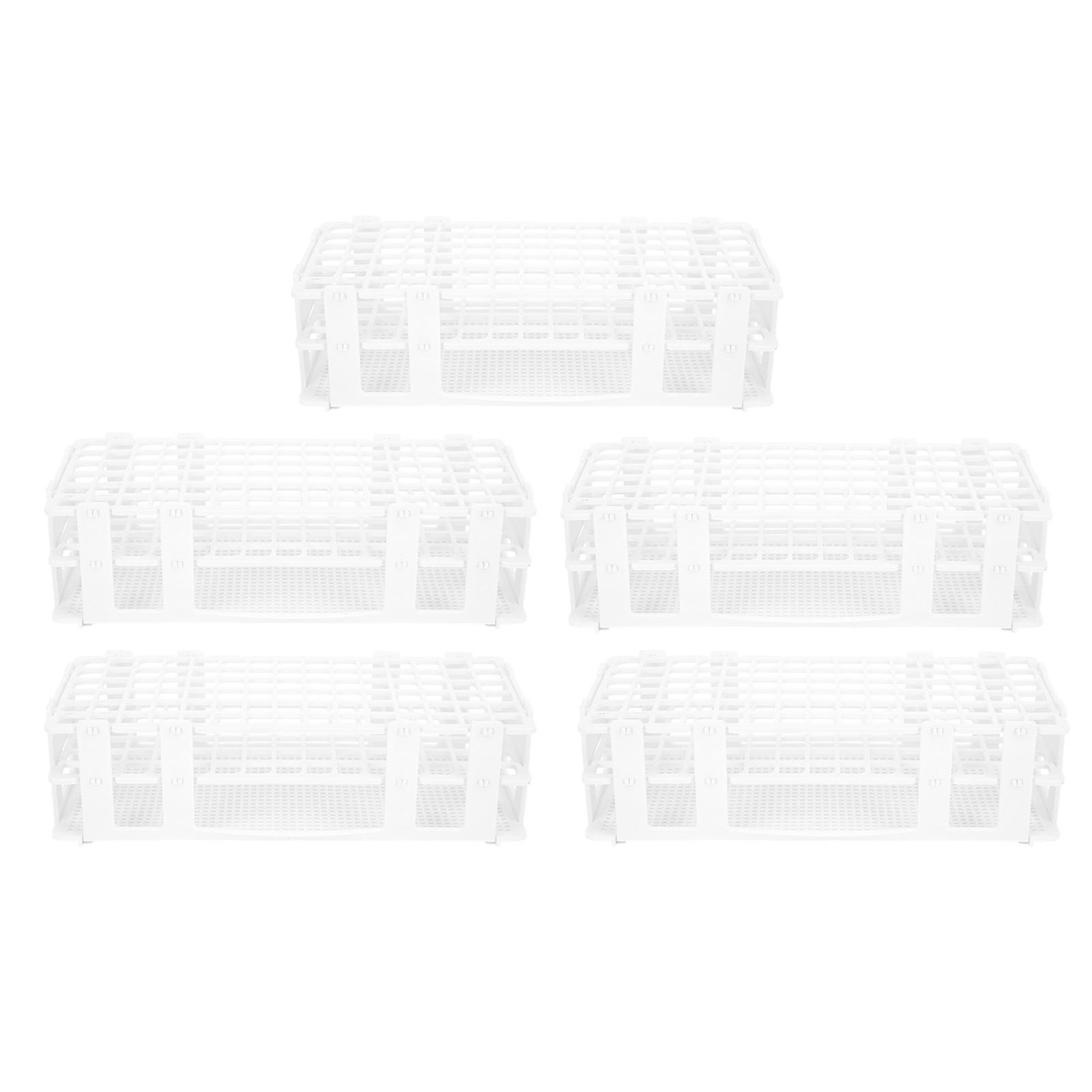 5set Plastic Test Tube Rack 90 Holes Sample Bottle Holder For 13mm Laboratory Test Tubes