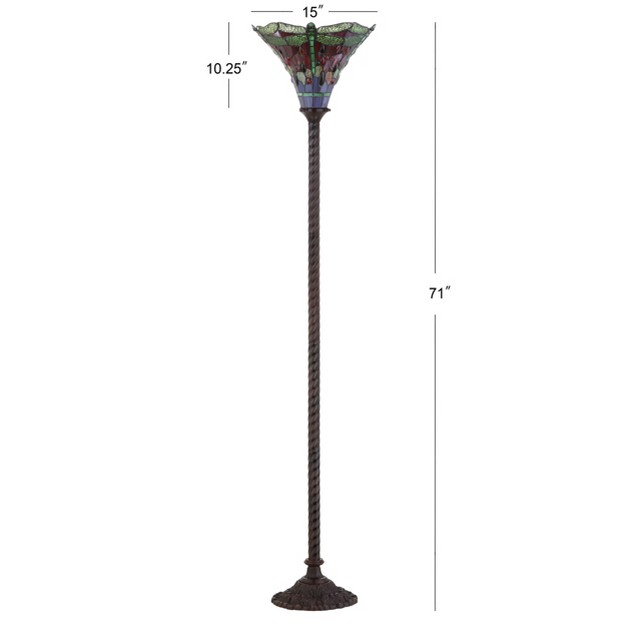 Dragonfly  Style Torchiere Floor Lamp includes Energy Efficient Light Bulb Jonathan Y