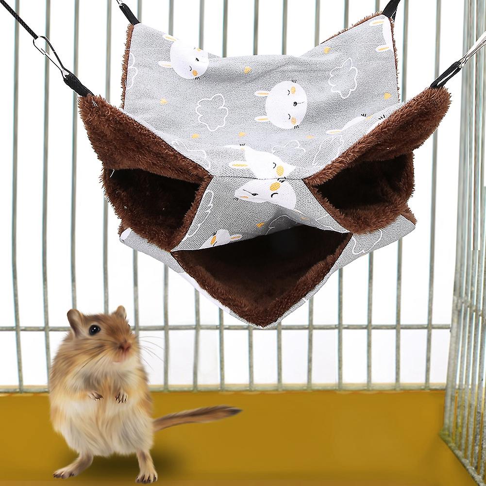 Three Layer Small Pet Warm Hammock Hanging Bed Sleeping Bag For Hamster Sugar Gilder Squirrelsgray Rabbit