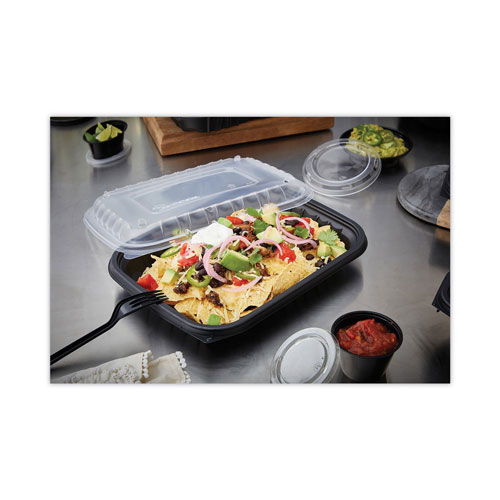 Pactiv EarthChoice Entree2Go Takeout Container | 48 oz， 11.75 x 8.75 x 1.61， Black， 200