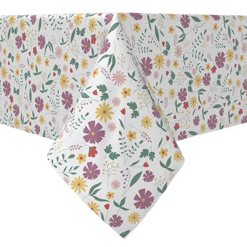 Rectangular Tablecloth， 100% Cotton， Vintage Print Floral