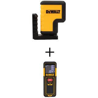 DW 120 ft. Green Self-Leveling 3-Spot Laser Level Kit and 65 ft. Laser Distance Measurer with Two AA Batteries and Case DW08302CGWDW065