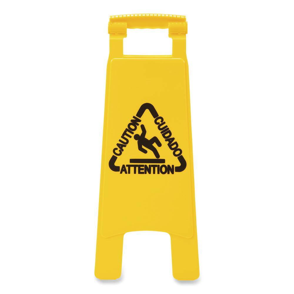 Boardwalk 26 in. Yellow EnglishSpanish Two-Sided Site Safety Wet Floor Sign BWK26FLOORSIGN