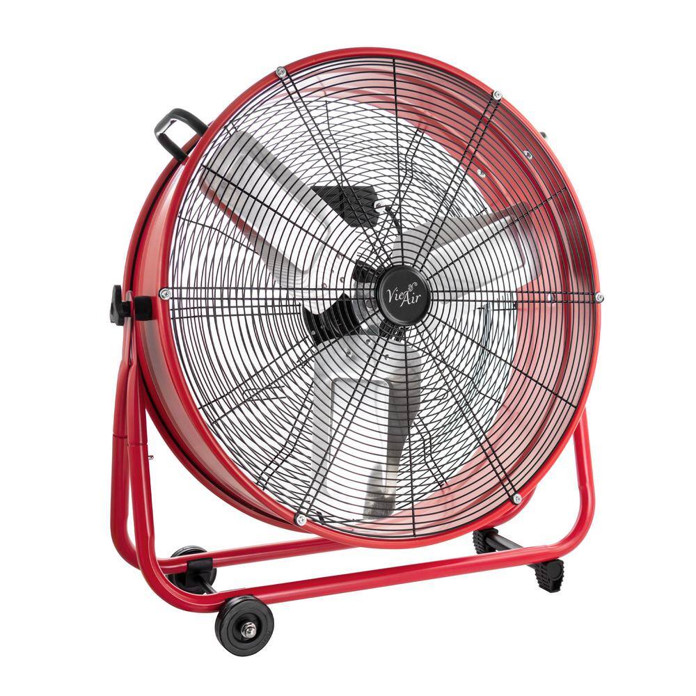 VIEAIR 24 in. Floor Drum Fan in Red 985115045M