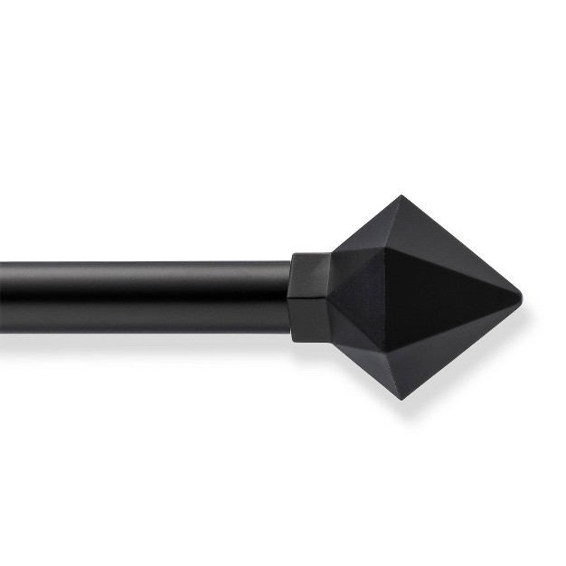 Caf Faceted Pyramid Curtain Rod Black