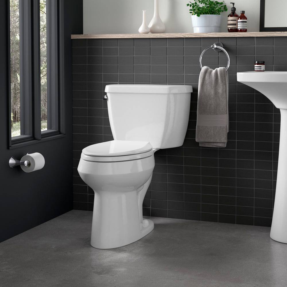 KOHLER Highline Classic 2-piece 1.6 GPF Single Flush Elongated Toilet in White Seat Not Included K-3493-0