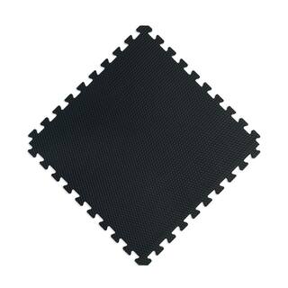 Norsk Reversible Dark WalnutBlack Faux Wood 24 in. x 24 in. x 0.47 in. Foam Mats (4-Pack) 340347