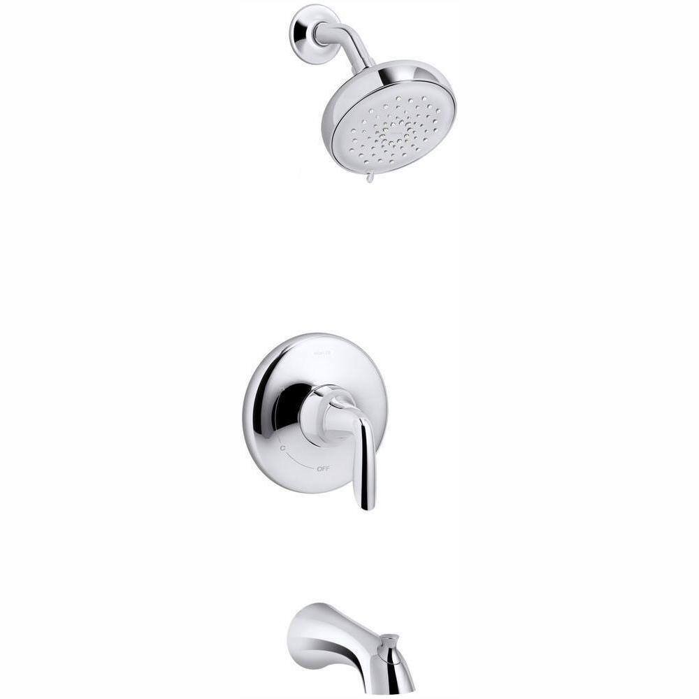 KOHLER Willamette Single-Handle 3-Spray Tub and Shower Faucet in Polished Chrome (Valve Included) K-R99903-4-CP