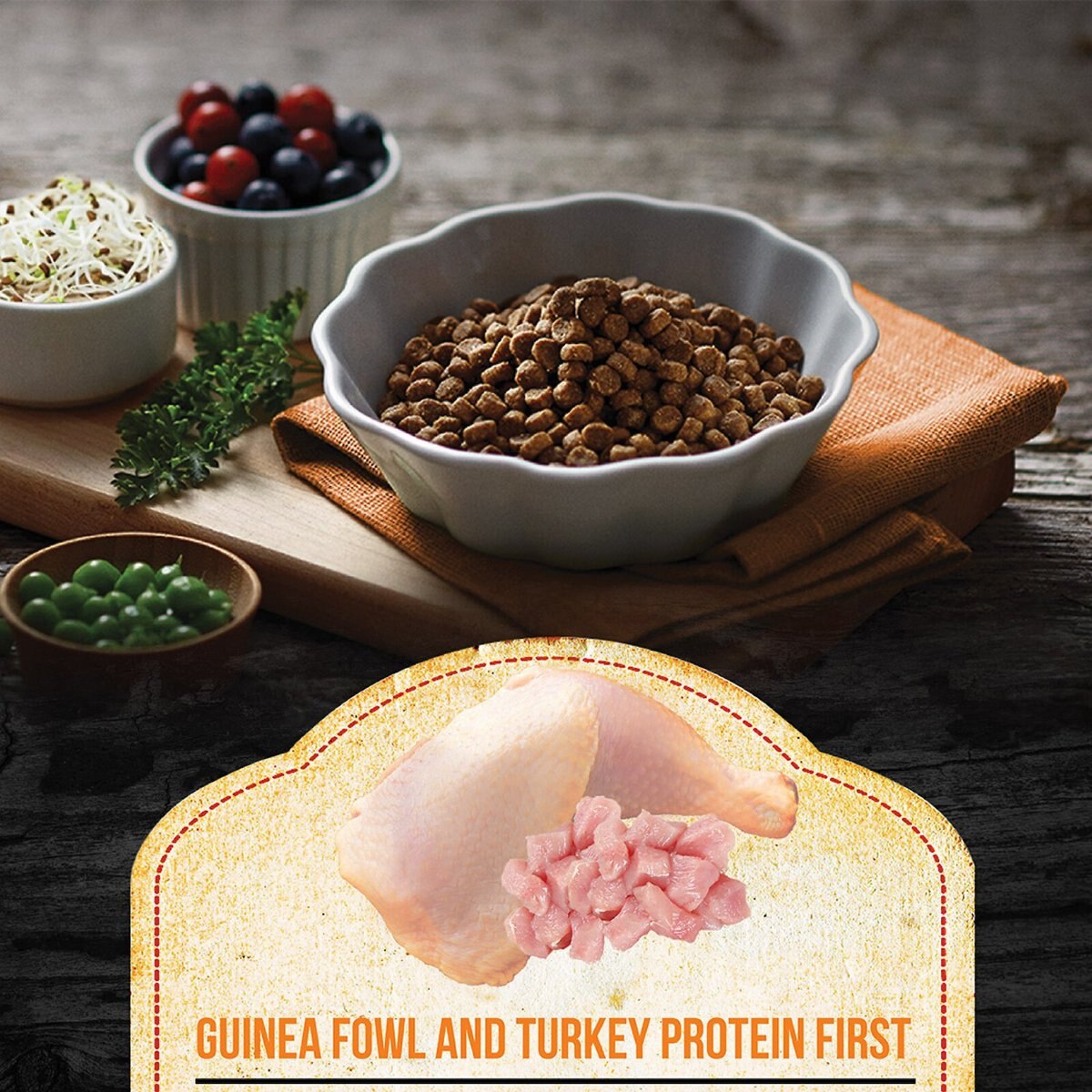 Fussie Cat Market Fresh Guinea Fowl and Turkey Meal Recipe Grain-Free Dry Cat Food