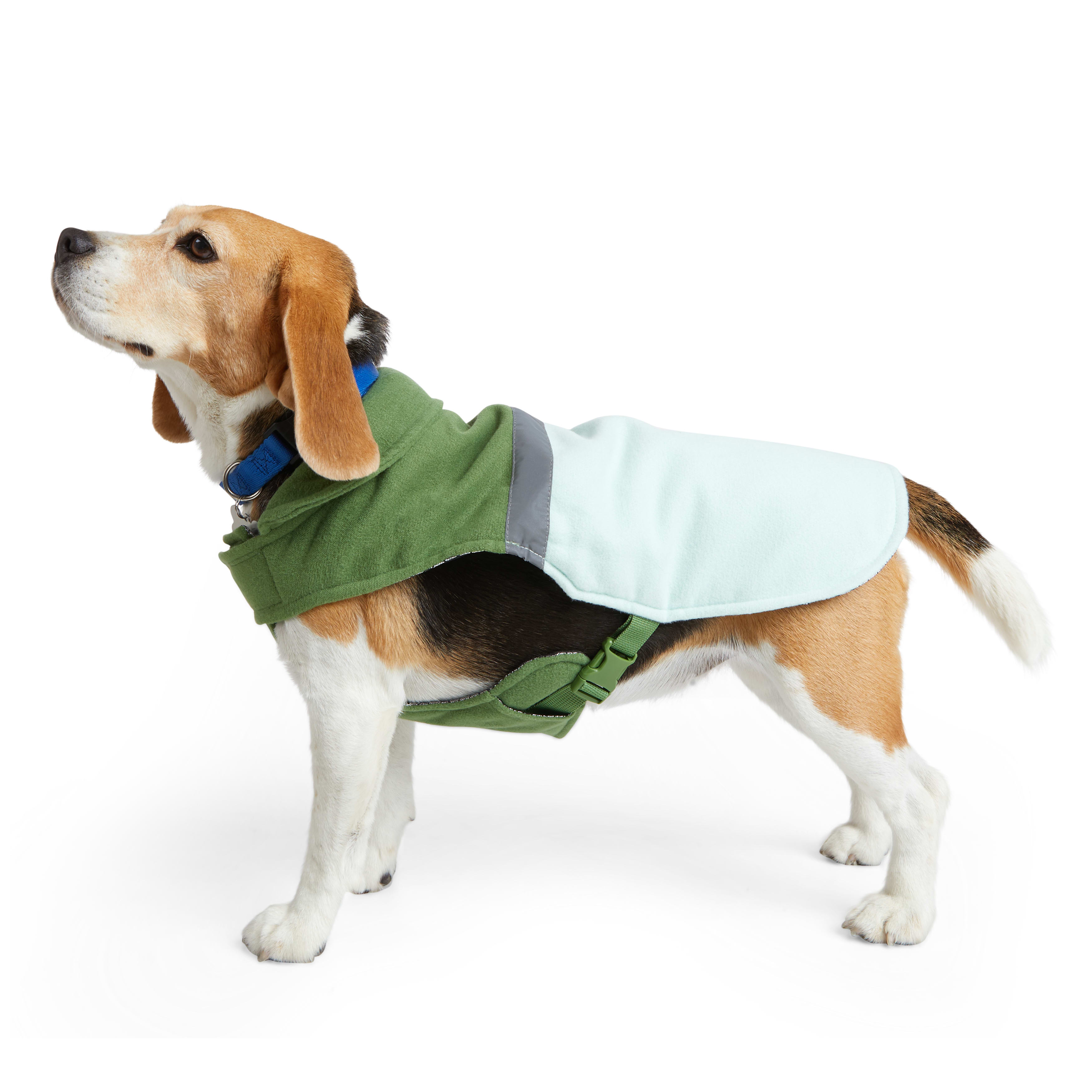 YOULY Green Colorblock Flannel Dog Vest， XX-Small