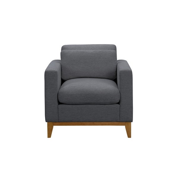 Abbyson Rosetta Modern Fabric Armchair with Wood Base