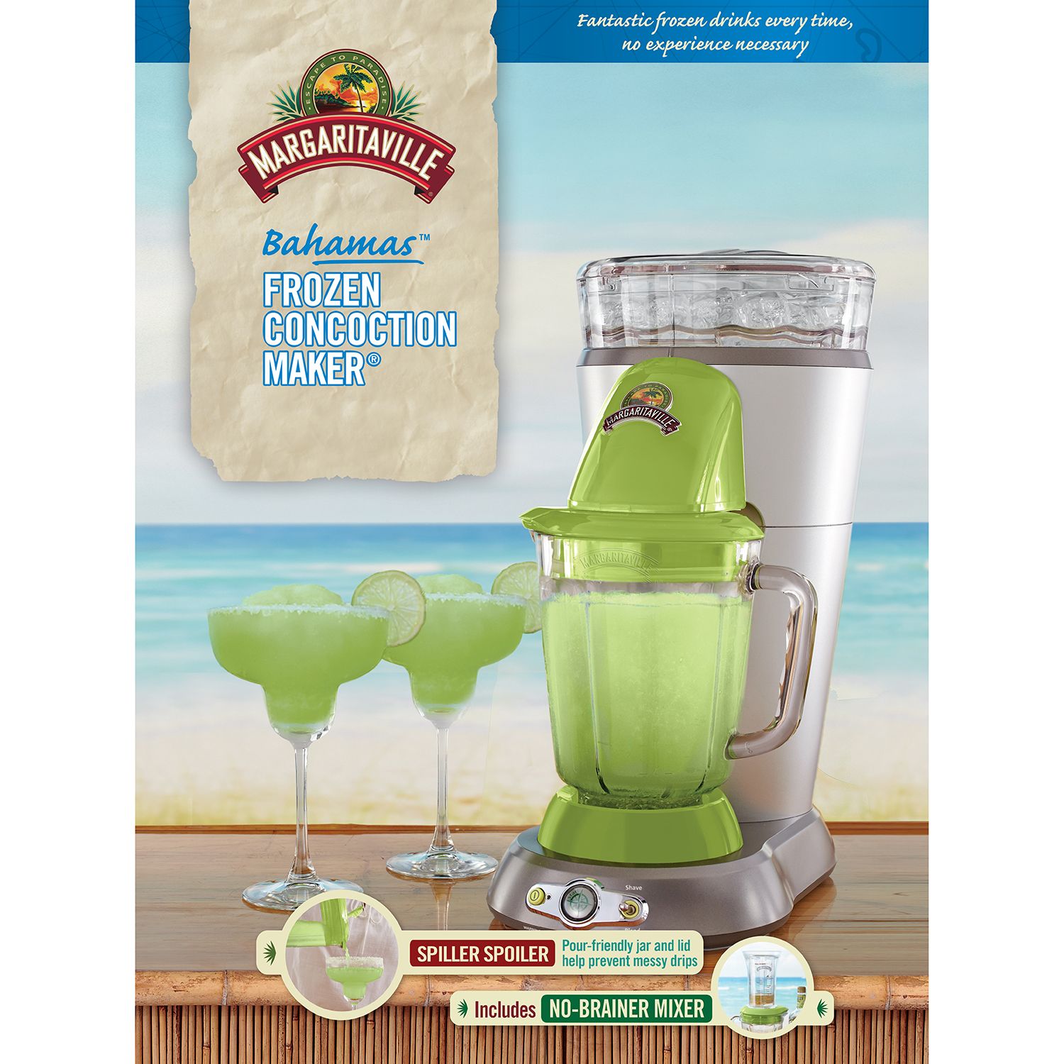 Margaritaville Bahamas Frozen Concoction Maker with No-Brainer Mixer