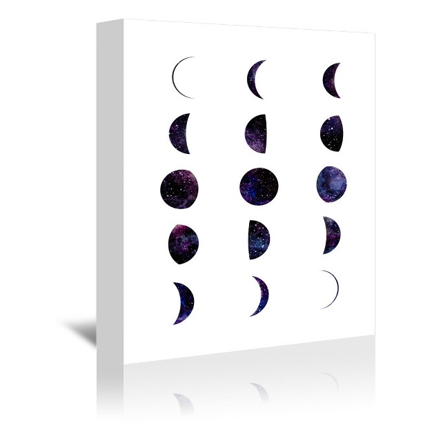 Americanflat Educational Minimalist Moon Phases By Elena David Wrapped Canvas