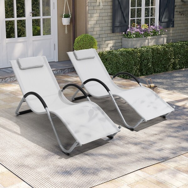 Pellebant Outdoor Patio Chaise Lounge Chairs with Headrest