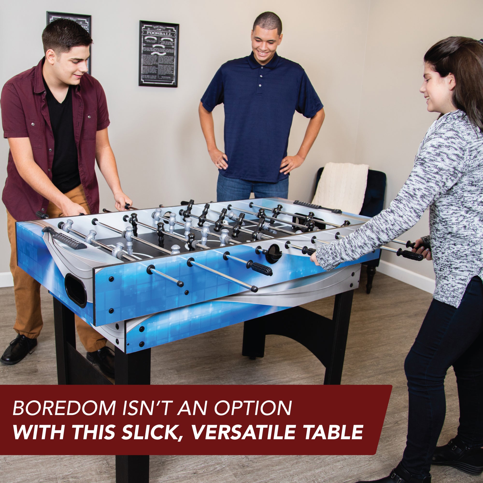 Hathaway Matrix 7-in-1 Multi-Game Table with Foosball, Pool, Tennis, 54-in