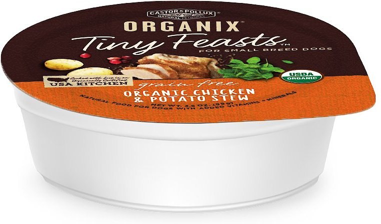 Castor and Pollux Organix Tiny Feasts Grain-Free Organic Chicken and Potato Stew Dog Food Trays