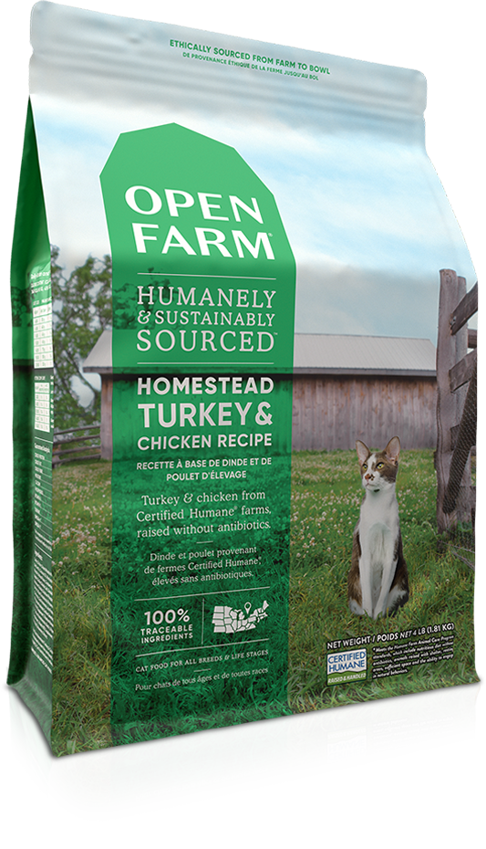 Open Farm Homestead Turkey and Chicken Dry Cat Food - 4lbs