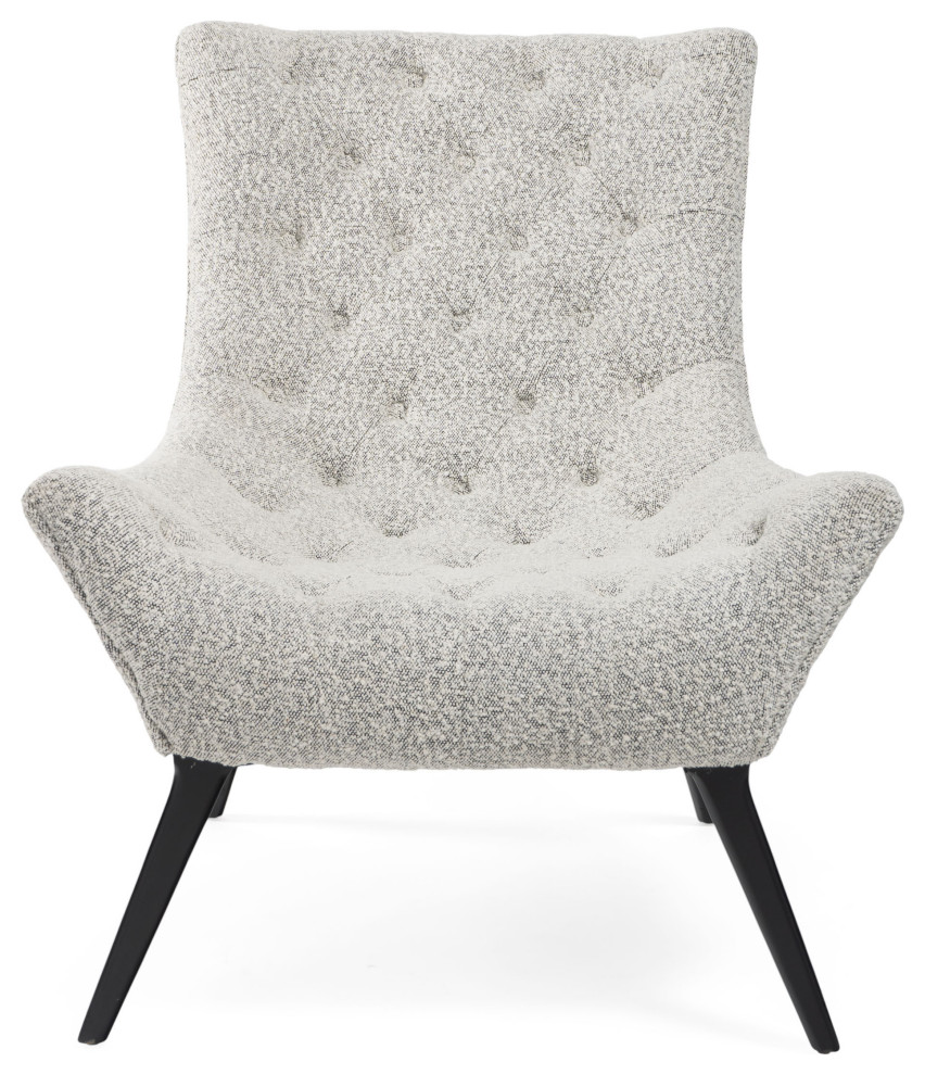 Gabor  Tufted Grey Accent Chair   Midcentury   Armchairs And Accent Chairs   by Gild  Houzz