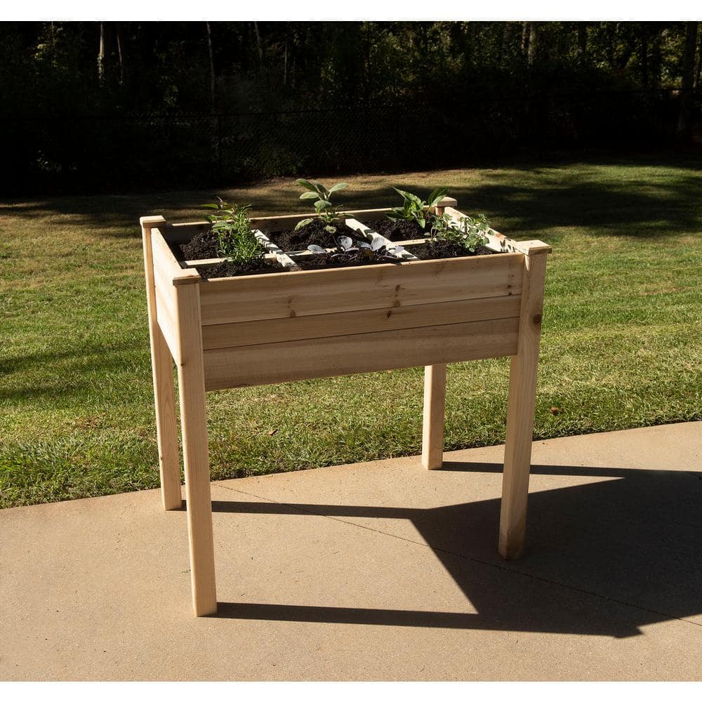 Master Gardner Company Elevated Wooden Garden Planter Table - 48 in. x 34 in. x 35 in. 096