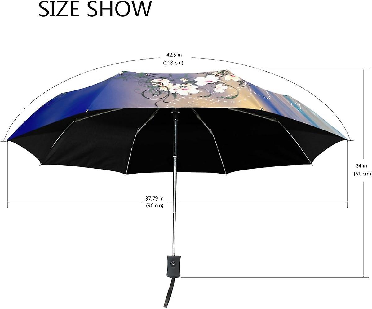 Rain Umbrella Auto Windproof Foldable Umbrella Jumping Dolphin By A Heart