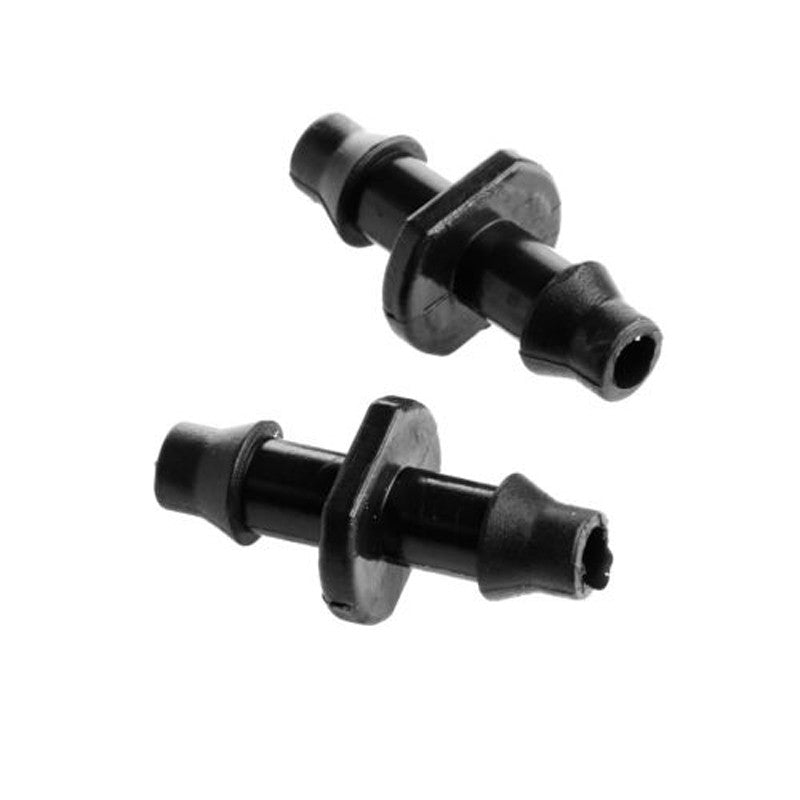 Yannee 200 Pcs 1/4 Inch Barbed Connector Plastic Drip Irrigation Straight Barbed Coupling Fitting for 4/7 mm Tube Drip Irrigation Watering System Black