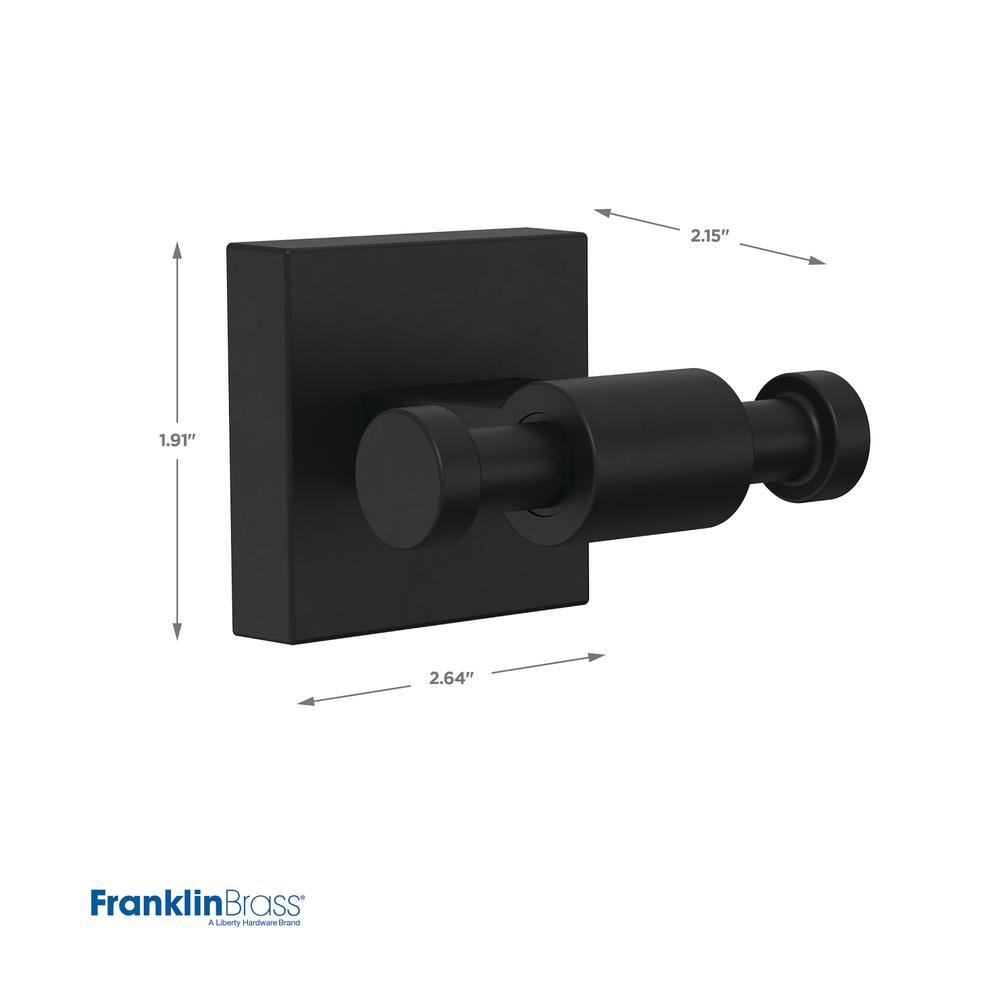 Franklin Brass Maxted Wall Mounted Multi-Purpose Double Towel Hook in Matte Black (2-Pack) MAX35-MB-K2