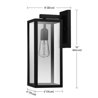 Globe Electric Hurley Black Modern IndoorOutdoor 1-Light Wall Sconce 44314