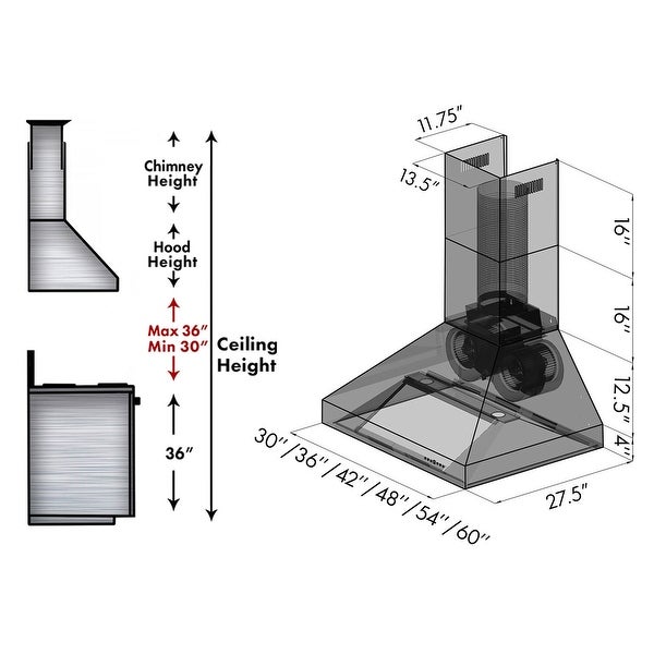 ZLINE Convertible Vent Wall Mount Range Hood-Outdoor Approved Stainless