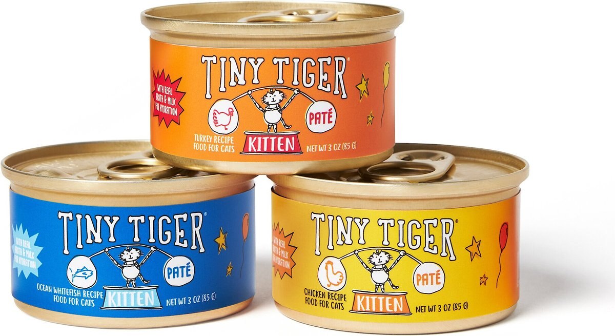 Tiny Tiger， Kitten Classic， Turkey Pate Recipe， Canned Cat Food， 3oz，case of 24