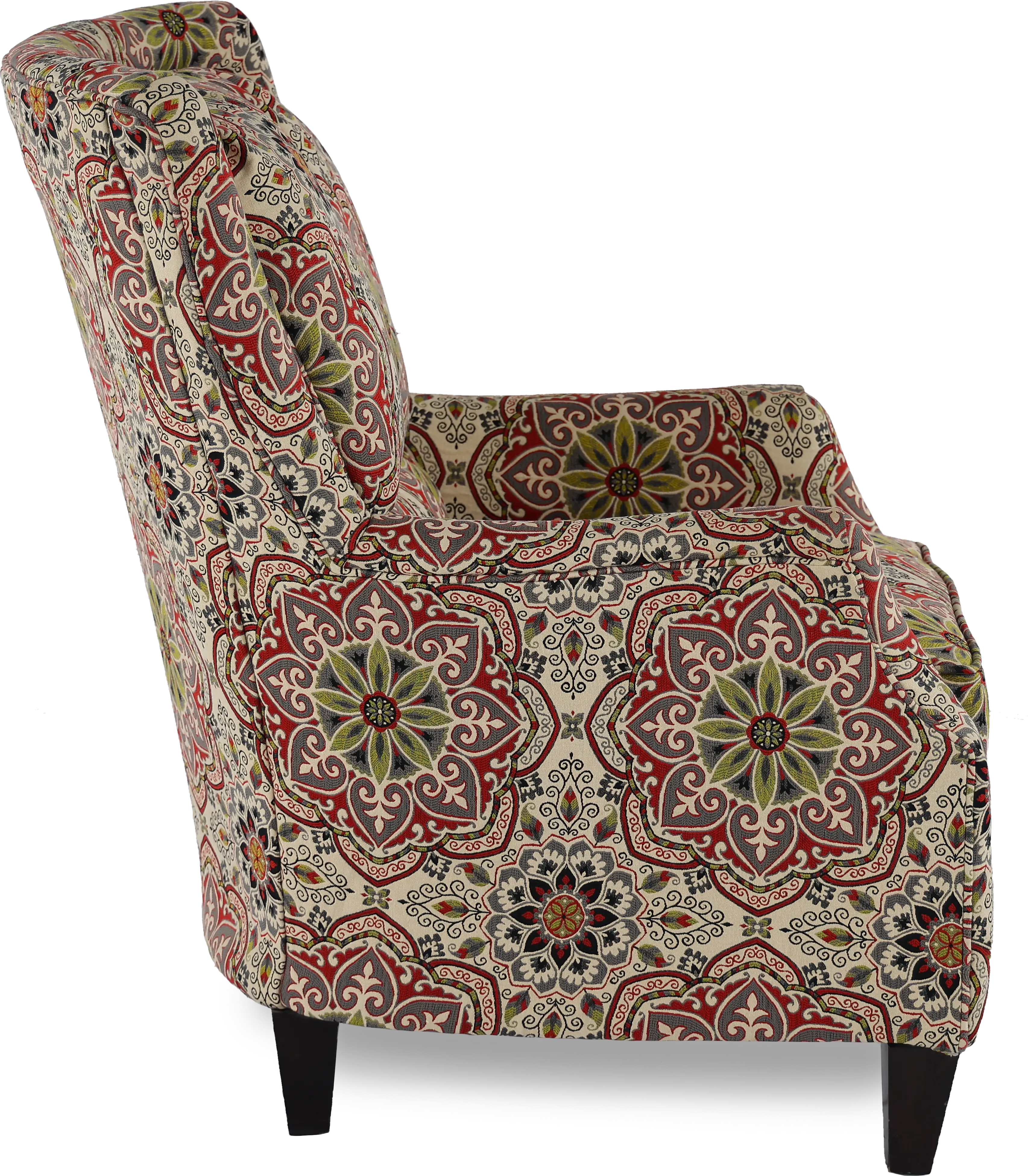 Loren Red and Green Wing Chair