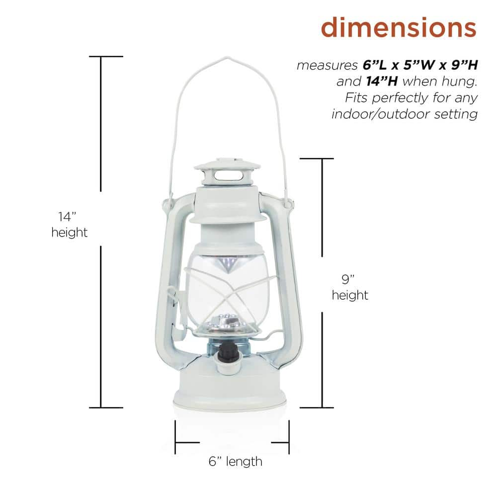 Alpine Corporation Indoor/Outdoor Hurricane Lantern with Cool White LED Lights and Timer BST124WT