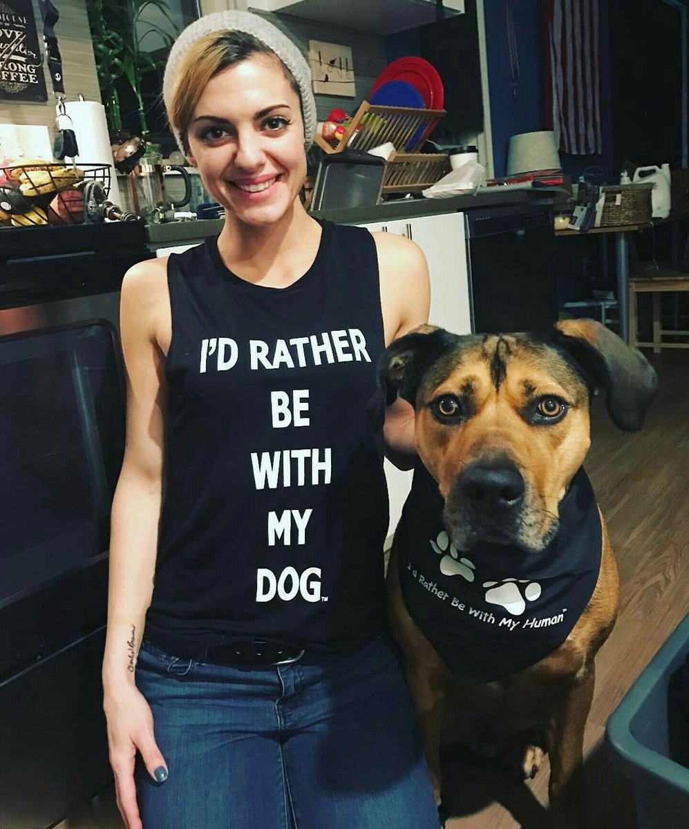 I'd Rather Be With My Dog Women's Solid Muscle Tank Top， Black