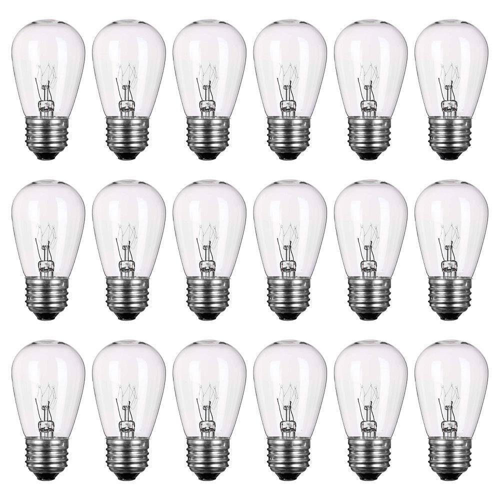 Newhouse Lighting Outdoor Weatherproof 11-Watt S14 Incandescent Replacement String Light Bulb Standard Base (18-Pack) S14INC18