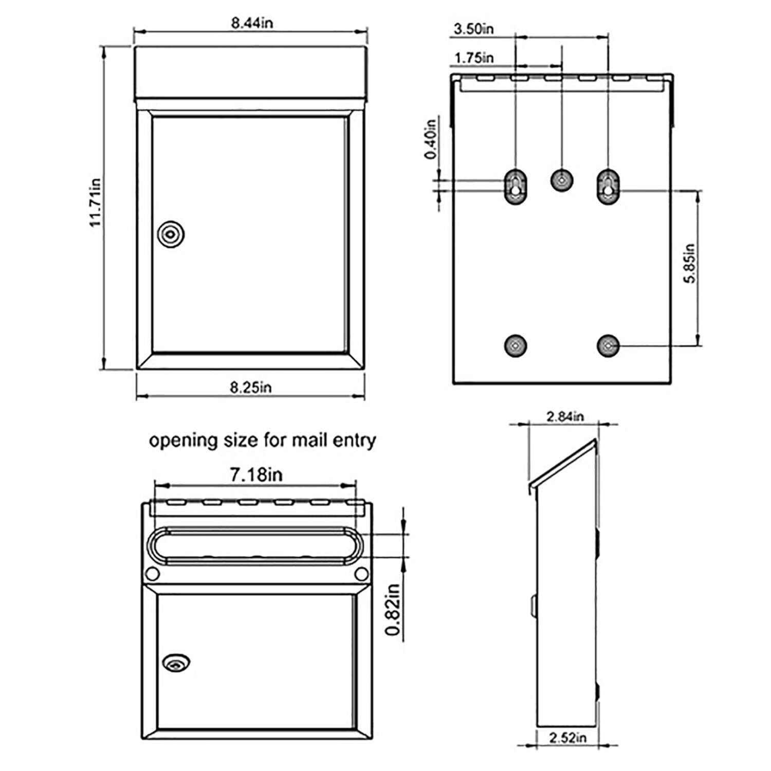 Gibraltar Mailboxes Ashley Contemporary Stainless Steel Wall Mount Silver Mailbox