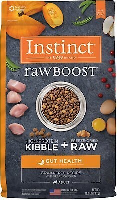 Instinct Raw Boost Gut Health Grain-Free Recipe with Real Chicken and Freeze-Dried Raw Pieces Adult Dry Dog Food