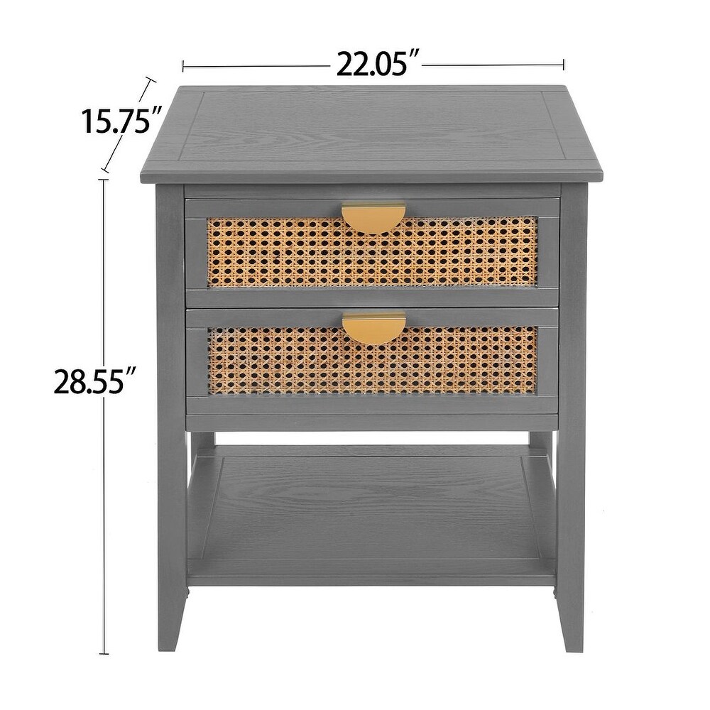 Modern Nightstand with 2 Drawers Side Table/Sofa Table/End Table