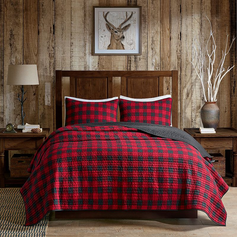 Woolrich 3-piece Buffalo Check Cotton Quilt Set with Shams