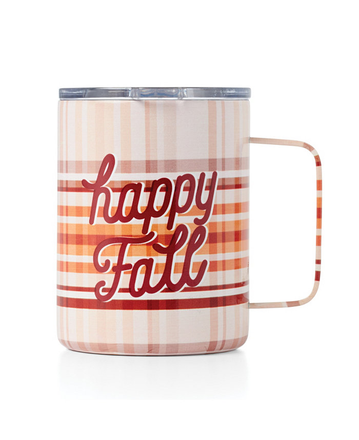 Cambridge Happy Fall Plaid Insulated Coffee Mug 16 oz