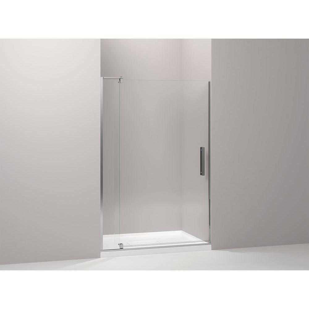 KOHLER Revel 48 in. x 70 in. Frameless Pivot Shower Door in Bright Polished Silver with Handle 707551-L-SHP