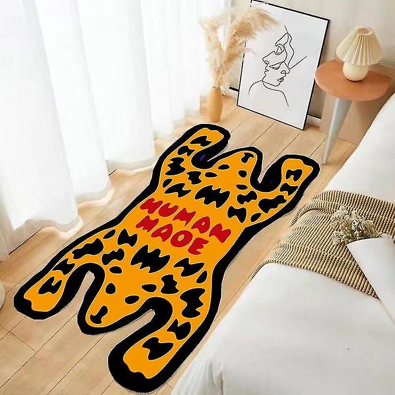 Born Pretty Human Made Rug Cartoon Tiger Lounge Rug Human Made Tiger Irregular Carpet Luxury Bedroom Bedside Carpet Living Room Home Decor